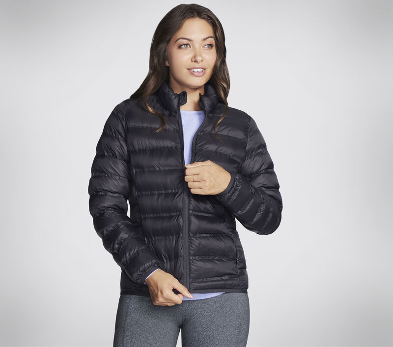 Dámské Topy Skechers Blissful Puffer Jacket Černé | CZ.WJA303M BLK